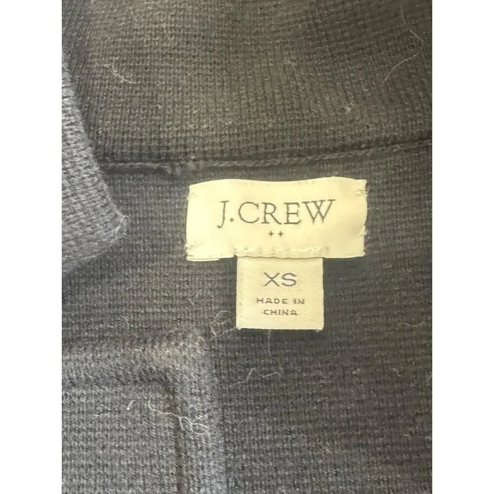 J.Crew Mercantile Knit Blazer Sweater Black Soft Cotton Long Sleeve Size XS